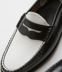 G.H. Bass Womens Weejun Penny Shoes in Black and White thumbnail