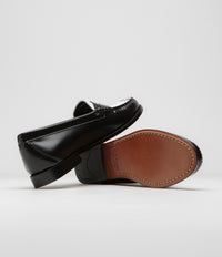 G.H. Bass Womens Weejun Penny Shoes in Black and White thumbnail