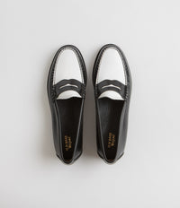 G.H. Bass Womens Weejun Penny Shoes in Black and White thumbnail