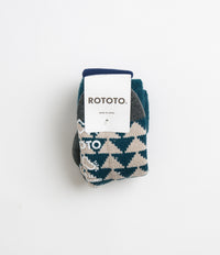 RoToTo Comfy Room Sankaku Socks - Blue Green / Charcoal thumbnail