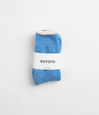 RoToTo Double Face Crew Socks - Blue thumbnail