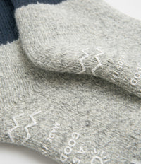 RoToTo Double Layer Crew Socks - Blue / Grey thumbnail