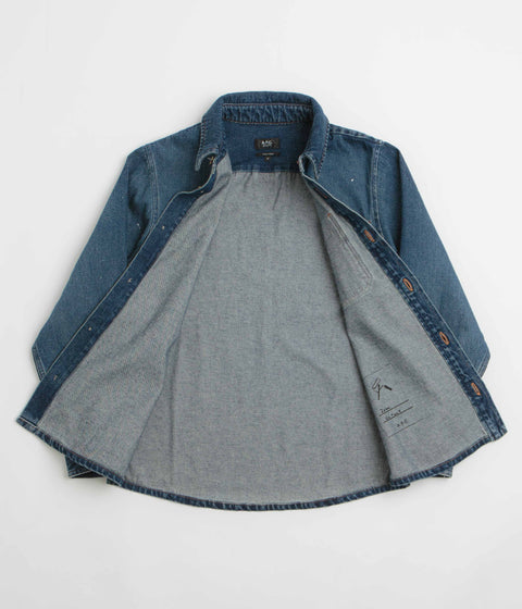 A.P.C. Basile Overshirt in Washed Indigo