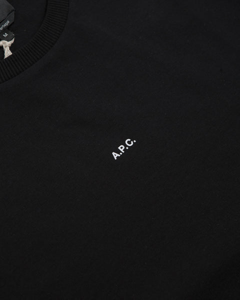 A.P.C. Boxy Micro Logo T-Shirt in Black and White