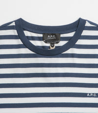 A.P.C. Embroidered Striped T-Shirt in Dark Navy thumbnail