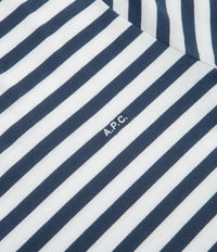 A.P.C. Embroidered Striped T-Shirt in Dark Navy thumbnail