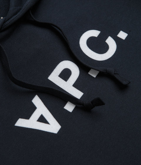 A.P.C. Grand VPC Hoodie in Dark Navy and Ecru