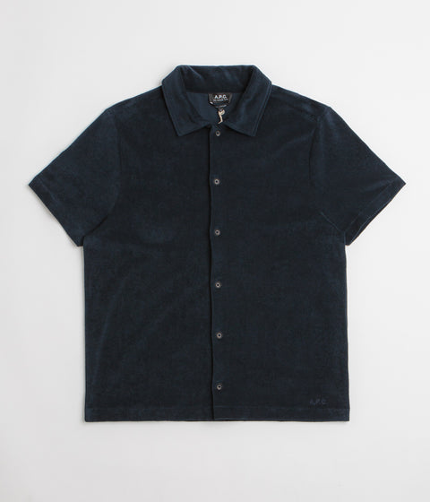 A.P.C. Nicolo Short Sleeve Shirt in Dark Navy