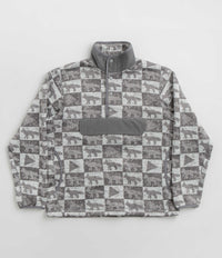 and wander x Maison Kitsune Fox Checkers Pullover Fleece in Grey thumbnail
