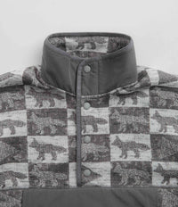 and wander x Maison Kitsune Fox Checkers Pullover Fleece in Grey thumbnail
