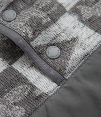 and wander x Maison Kitsune Fox Checkers Pullover Fleece in Grey thumbnail