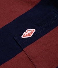 Battenwear Pocket Rugby T-Shirt - Navy / Maroon Stripe thumbnail