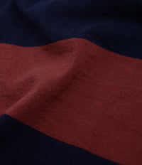 Battenwear Pocket Rugby T-Shirt - Navy / Maroon Stripe thumbnail