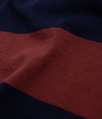 Battenwear Pocket Rugby T-Shirt in Navy and Maroon Stripe thumbnail