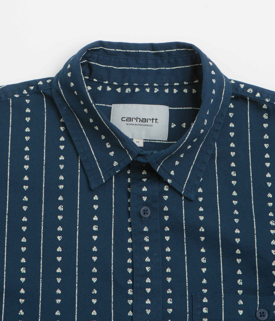 Carhartt Drewe Short Sleeve Shirt - Heart C Pinstripe / Ink