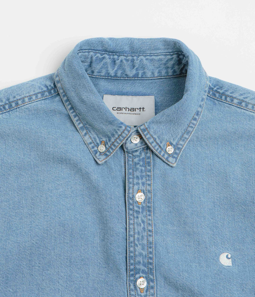 CARHARTT WIP｜SHORT-SLEEVED SHIRTS (S/S Lucas Shirt (I03 Carhartt WIP - Lucas Short Sleeve Shirt in Blue Bleach