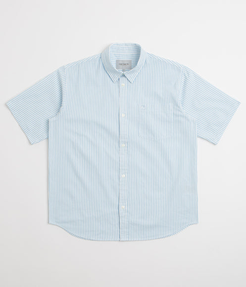 Carhartt Phelps Short Sleeve Shirt - Phelps Stripe / Bluebird