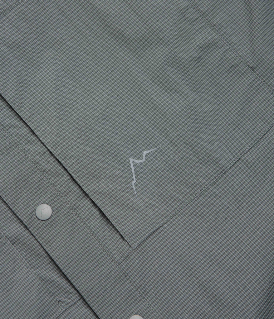 【CAYL】 chipmunk short sleeve / grey CHK 2pocket short sleeve shirts / dark grey - CAYL