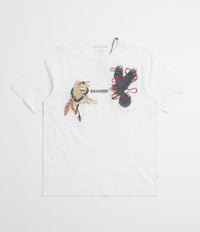 Maharishi Embroidered Black Crow White Heron T-Shirt in White thumbnail