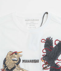 Maharishi Embroidered Black Crow White Heron T-Shirt in White thumbnail