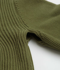 Maharishi Knitted Crewneck Sweatshirt in Olive thumbnail