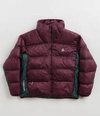 Nike ACG Lunar Lake Puffer Jacket in Night Maroon and Deep Jungle / Summit White thumbnail