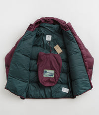 Nike ACG Lunar Lake Puffer Jacket in Night Maroon and Deep Jungle / Summit White thumbnail