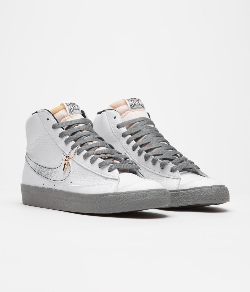 Nike Blazer Mid 77 EMB Shoes - White / Smoke Grey - Black - White