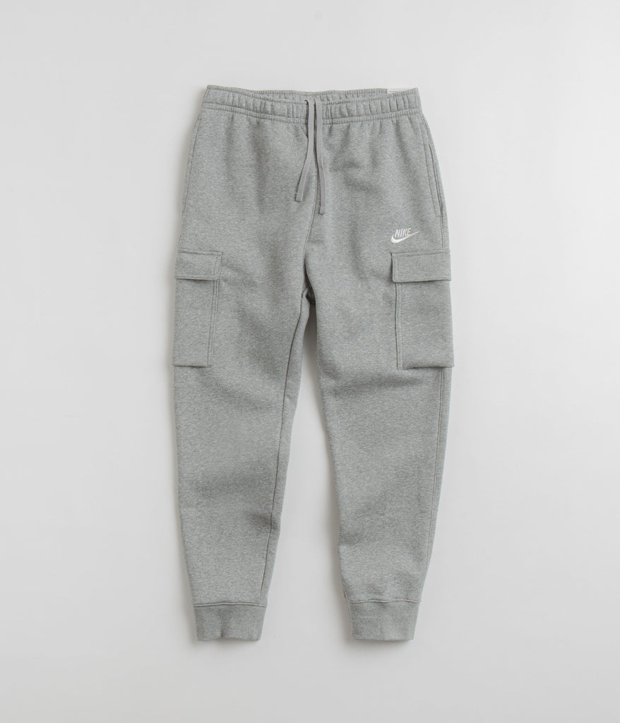 Nike Club Fleece Cargo Joggers Dark Grey Heather Matte Silver White