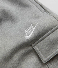 Nike Club Fleece Cargo Joggers - Dark Grey Heather / Matte Silver / White thumbnail