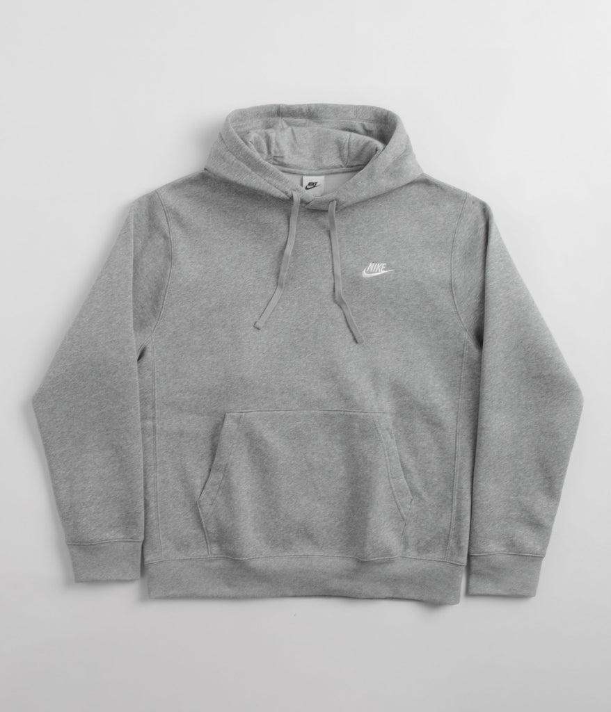 Nike Club Fleece Hoodie Dark Grey Heather Matte Silver White