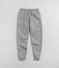 Nike Club Fleece Joggers in Dark Grey Heather and Matte Silver / White thumbnail