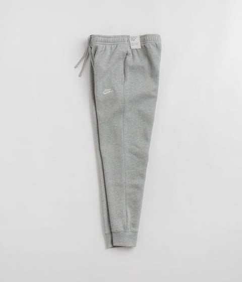 Nike Club Fleece Joggers in Dark Grey Heather and Matte Silver / White