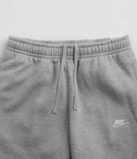 Nike Club Fleece Joggers in Dark Grey Heather and Matte Silver / White thumbnail