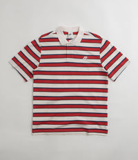 Nike Club Striped Polo Shirt in Sail and White thumbnail