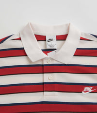Nike Club Striped Polo Shirt in Sail and White thumbnail