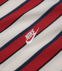 Nike Club Striped Polo Shirt in Sail and White thumbnail