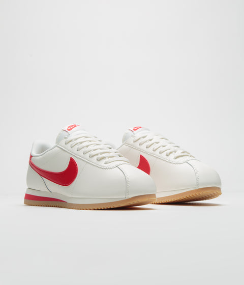 Nike Cortez Shoes in Sail and University Red and Gum Yellow