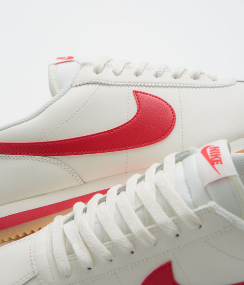 Nike Cortez Shoes in Sail and University Red and Gum Yellow