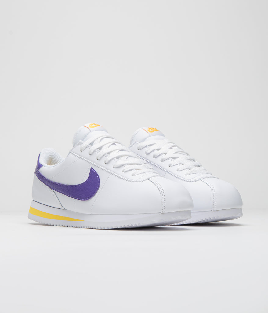 Nike Cortez Shoes White Varsity Purple Varsity Maize Always