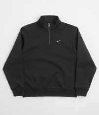 Nike Solo Swoosh 1/4 Zip Sweatshirt - Black / White thumbnail