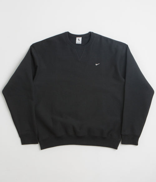 Nike Solo Swoosh Crewneck Sweatshirt - Black / White / White