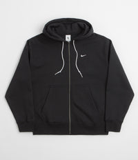 Nike Solo Swoosh Full Zip Hoodie - Black / White thumbnail
