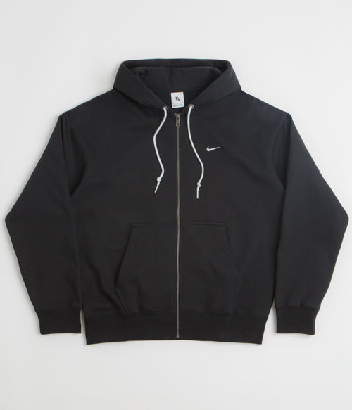 Nike Solo Swoosh Full Zip Hoodie - Black / White