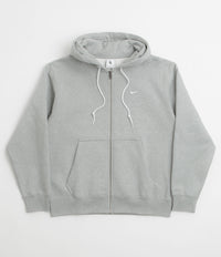 Nike Solo Swoosh Full Zip Hoodie - Dark Grey Heather / White thumbnail