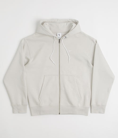 Nike Solo Swoosh Full Zip Hoodie - Light Bone / White