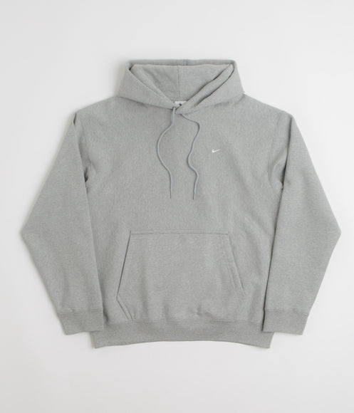 Nike Solo Swoosh Hoodie - Dark Grey Heather / Light Smoke Grey / White / White
