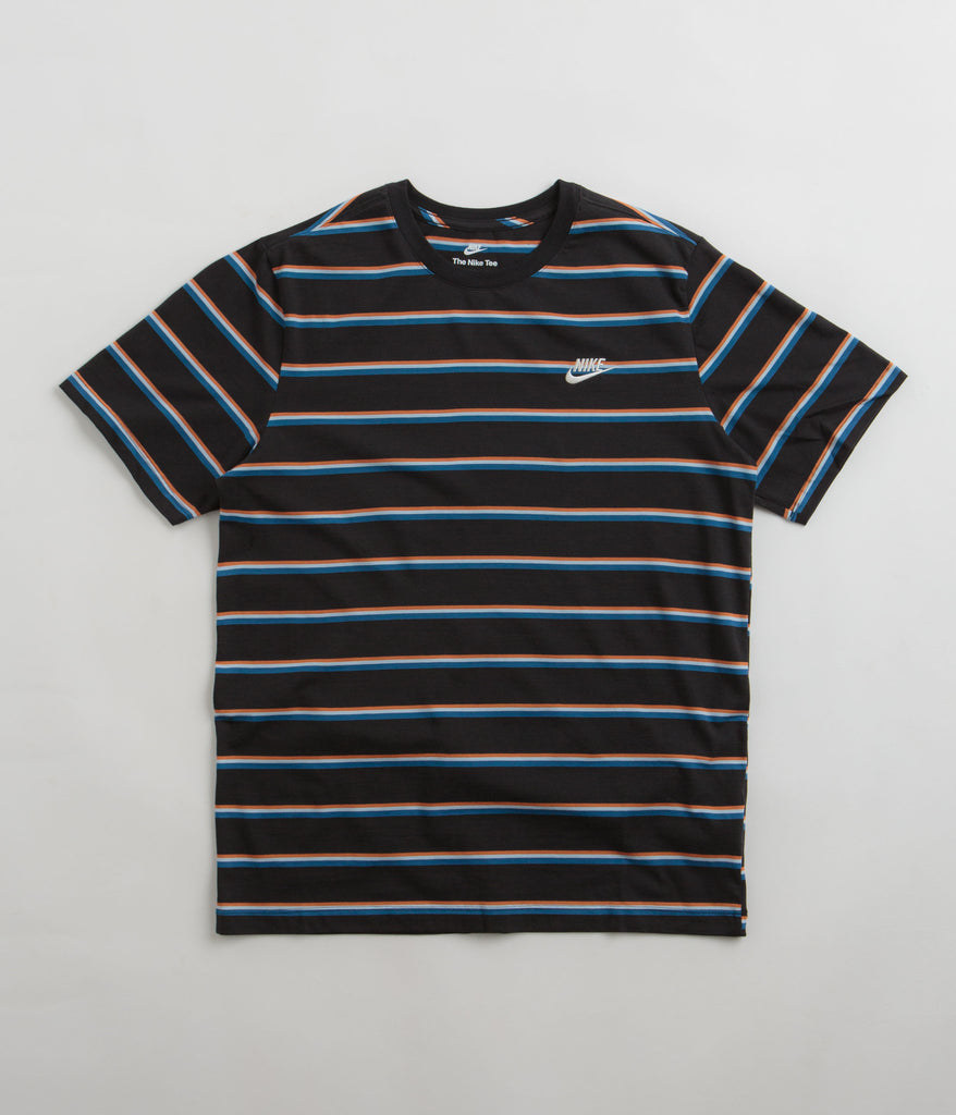 Nike Stripe T Shirt Black Burnt Sunrise