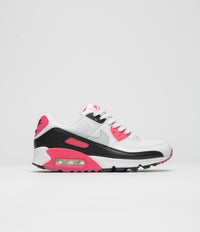 Nike Womens Air Max 90 Shoes in White and Light Silver and Aster Pink - Black thumbnail