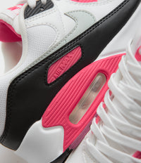 Nike Womens Air Max 90 Shoes in White and Light Silver and Aster Pink - Black thumbnail